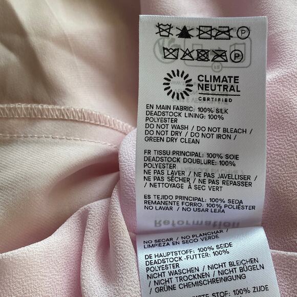 Reformation Pernille Silk Dress Cherry Blossom - Picture 7 of 9